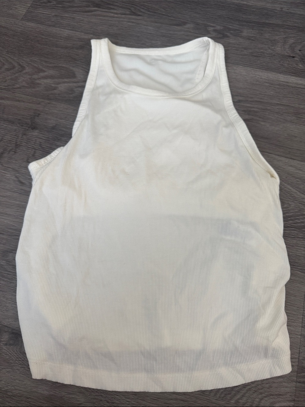 Outdoor Voices Cream Ribbed Tank Top